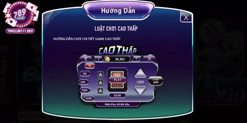Bí Quyết Đoán Bài Cao Thấp 789Club - Cách Chơi Thắng Lớn 2 Hướng dẫn tổng quan về bài cao thấp 789Club